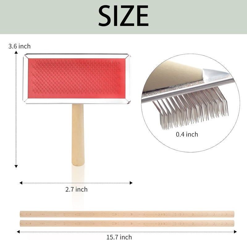 WANGDEFA Wool Blending Board Carding Brush Set with Board and Brush for Rolags - Image 3